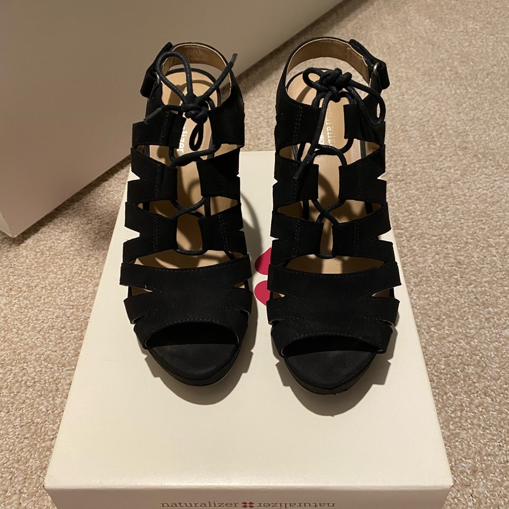 Naturalizer Black Strappy Heels